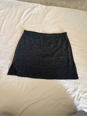 Perfection Black Glitter Mini Skirt with Side Vent